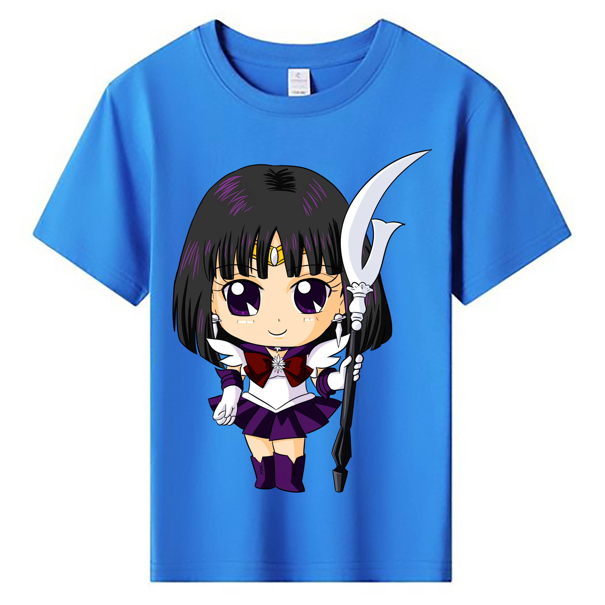 （画像用） 美少女戦士セーラームーン 土萠ほたる Sailor Moon Tomoe Hotaru （セーラーサターン；Sailor Saturn） 綿100％キッズTシャツ（フロントプリント）